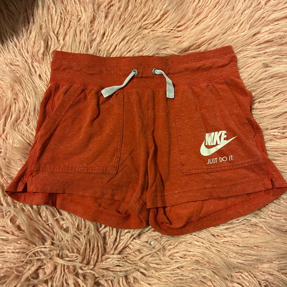 Nike red comfy jersey shorts size small